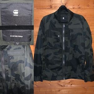G Star Raw zip up military field jacket camo L